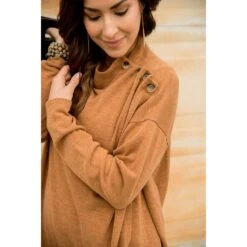 Side Button Wrap Sweater -Women's Clothing Store BB 2760 f6f3f1c2 20c2 4cc1 8ff9 44f647a71c60