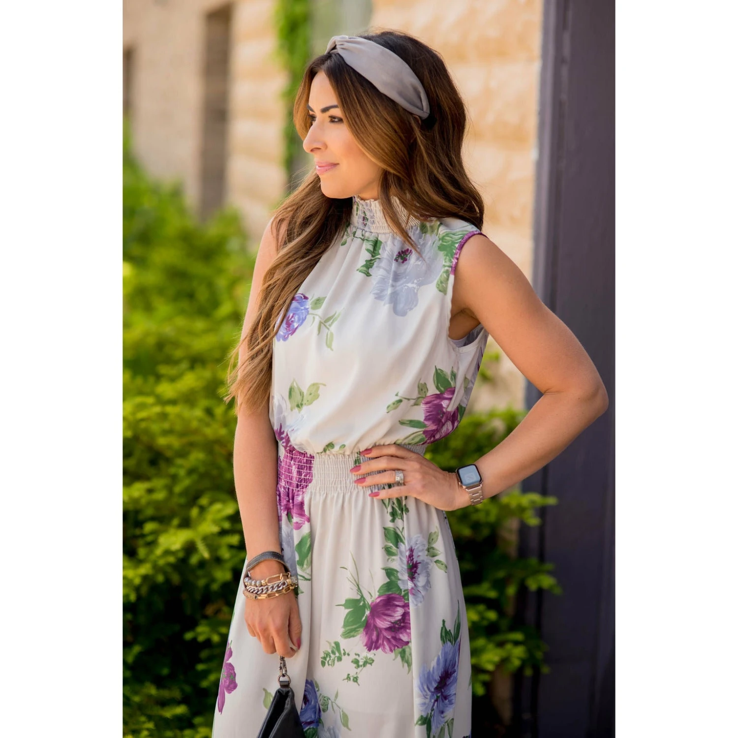 Large Floral Ruffle Trim Tank Maxi 3 Large Floral Ruffle Trim Tank Maxi - Image 3