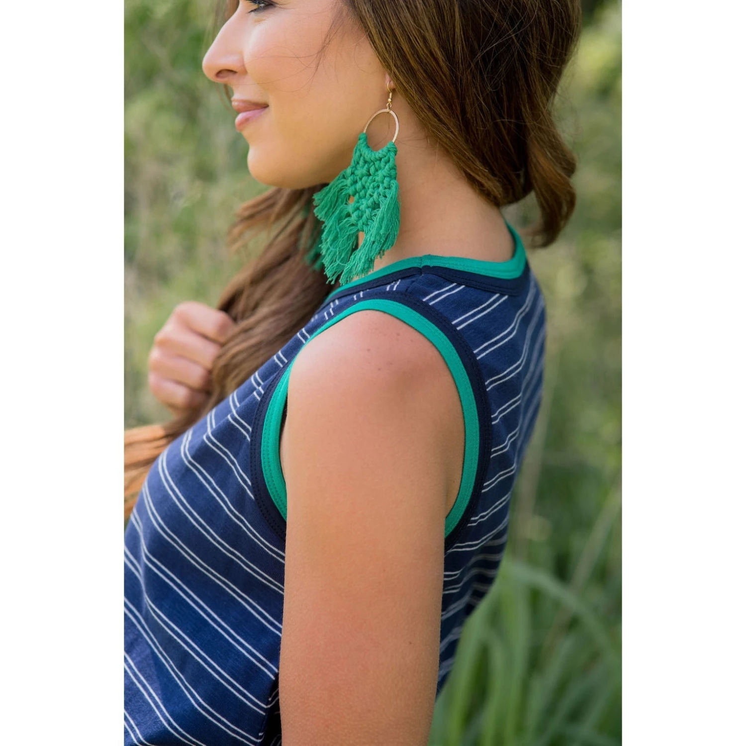 Double Trimmed Striped Tank 6 Double Trimmed Striped Tank - Image 6