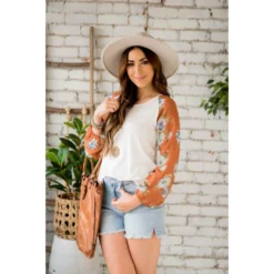 Floral Sheer Sleeve Blouse -Women's Clothing Store BB 2783 effee6a1 e381 4d31 b292 3b00b5713ac1