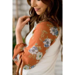 Floral Sheer Sleeve Blouse -Women's Clothing Store BB 2798 7cf711a7 ba7d 4701 946f 491bd788d628