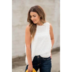 Cinched Neck Textured Dot Tank -Women's Clothing Store BB 2801 0ef7a5f5 4e3c 4aab b59c 4b99fc7f11a5