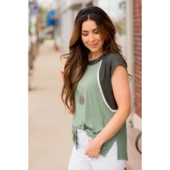 Dual Color Trimmed Tee -Women's Clothing Store BB 2804 9b5cde4e 2f1e 41c1 b88d dfbe24d16dc4