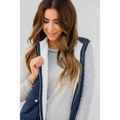 Pocket Polka Dot Vest -Women's Clothing Store BB 2807 203919f8 50ef 4611 b13b d0eca6d5ca37