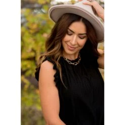 Textured Dot Ruffle Shoulder Tank -Women's Clothing Store BB 2812 31180442 b03a 4b92 b2fa 78be7937a2b6