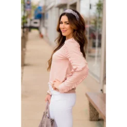 Double Ruffle Trimmed Sweatshirt -Women's Clothing Store BB 2820 9883266e a8ae 4834 a446 4d9e7664493e