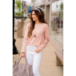 Double Ruffle Trimmed Sweatshirt -Women's Clothing Store BB 2823 a81259db 9748 4139 9907 2a44b1e28d4b