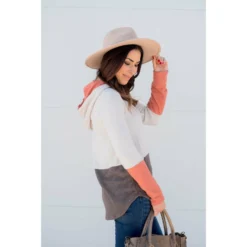 Tri Color Hoodie -Women's Clothing Store BB 2843
