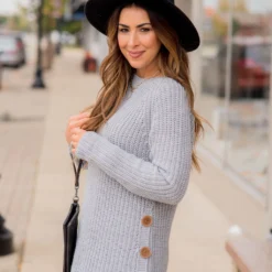 Side Button Sweater