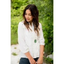 Ruffled Up 3/4 Sleeve Blouse -Women's Clothing Store BB 2871 24a3a571 c498 4982 b2fb a717ae97aebe