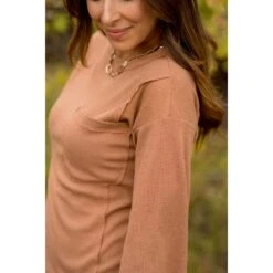 Thermal & Raw Edged Pocket Tee -Women's Clothing Store BB 2871 c1aabf9c 63fb 498e bccd 063865453121