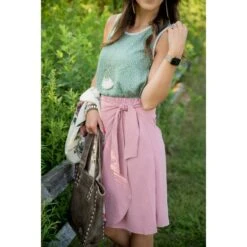 Faux Wrap Tie Skirt -Women's Clothing Store BB 2879 1d3791da 75bd 4884 8779 5c40c5a6a2bb