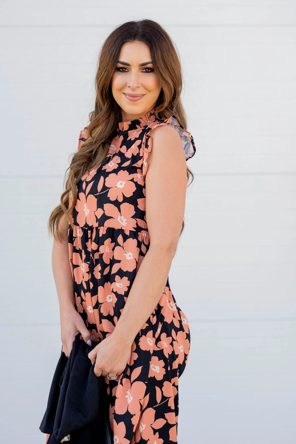 Retro Floral Ruffle Trim Maxi Dress 7 Retro Floral Ruffle Trim Maxi Dress - Image 7