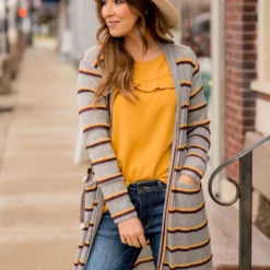 Double Stitched Tunic Cardigan