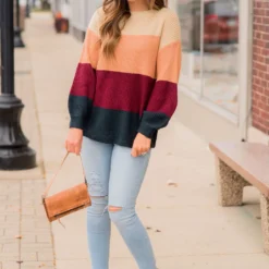 Knit Color Blocked Sweater -Women's Clothing Store BB 2914 a96851a0 bc89 4b50 b282 eaf93e8ea0d5