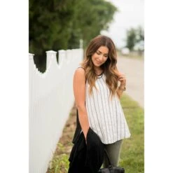 Vertical Striped Solid Back Tank -Women's Clothing Store BB 2933 1d08fc78 54c9 4598 a60f a7edd50a2637