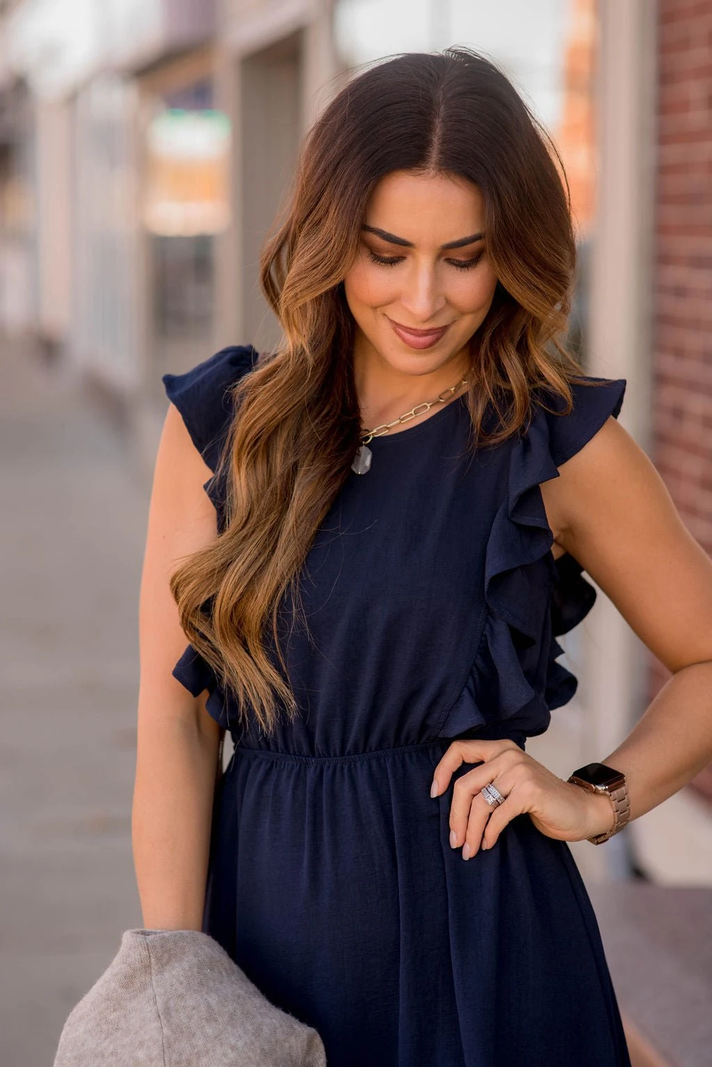 Flutter Accented Cinched Waist Dress 6 Flutter Accented Cinched Waist Dress - Image 6