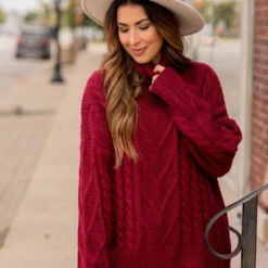 Turtle Neck Scalloped Bottom Sweater -Women's Clothing Store BB 2972 Copy 604500