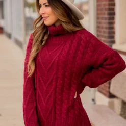 Turtle Neck Scalloped Bottom Sweater -Women's Clothing Store BB 2978 Copy 174460