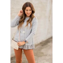 Striped Ruffle Bottom Long Sleeve Tee -Women's Clothing Store BB 2981 cfe2ec06 7895 4d6a aa9a 3e7816fc9d69