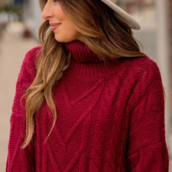 Turtle Neck Scalloped Bottom Sweater -Women's Clothing Store BB 2982 Copy 392300