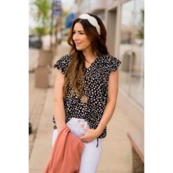 Leopard Tie Neck Flutter Tank -Women's Clothing Store BB 2983 7ccf5e42 0ba7 4848 be26 391d5ed419d9
