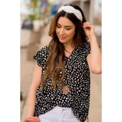 Leopard Tie Neck Flutter Tank -Women's Clothing Store BB 2985 44fefdba 354c 439c ae5f aadd7f94aa47