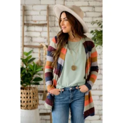 Lightweight Color Blocked Cardigan -Women's Clothing Store BB 3003 a415b57d 4ea8 474e a516 4418f55b7999