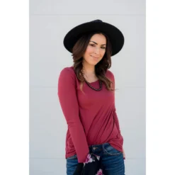 Betsey's Butter Soft Long Sleeve Basic Tee -Women's Clothing Store BB 3005