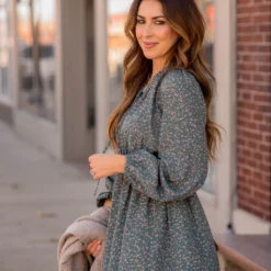 Splattered Long Sleeve Cinched Dress -Women's Clothing Store BB 3005 aafefb6b 8878 46b6 9229 1ab5606328d1 662975