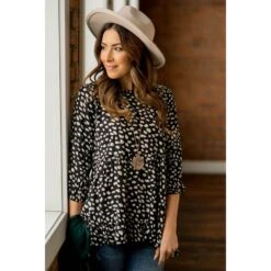 Ruffle Cheetah Blouse -Women's Clothing Store BB 3038 92fc9bb8 bf31 48d6 a2f1 8da76dbecc1f