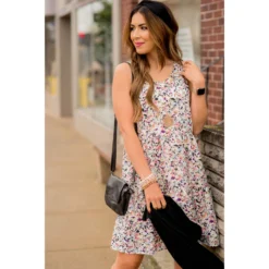 Floral Confetti Tiered Dress