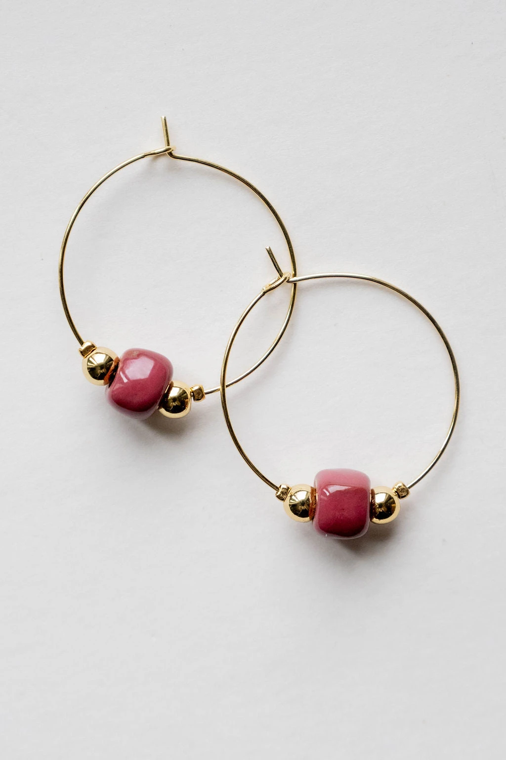 Bel Koz Square Bead Hoop Earring 4 Bel Koz Square Bead Hoop Earring - Image 4