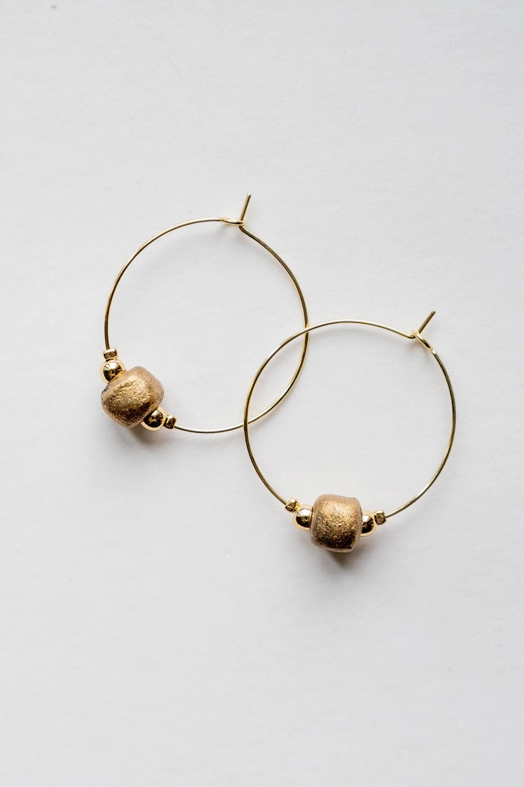 Bel Koz Square Bead Hoop Earring 6 Bel Koz Square Bead Hoop Earring - Image 6