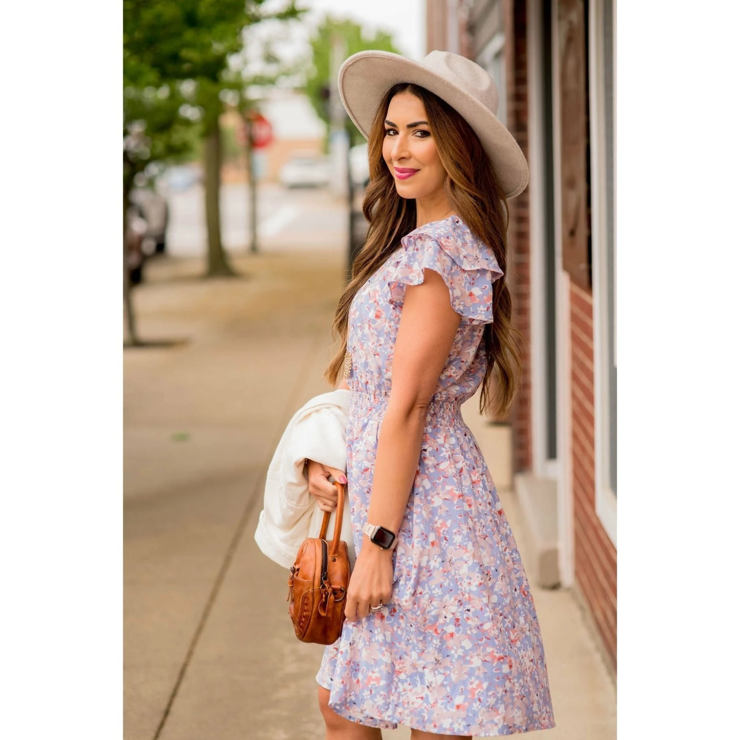 Watercolor Floral Flutter Sleeve Dress 8 Watercolor Floral Flutter Sleeve Dress - Image 8