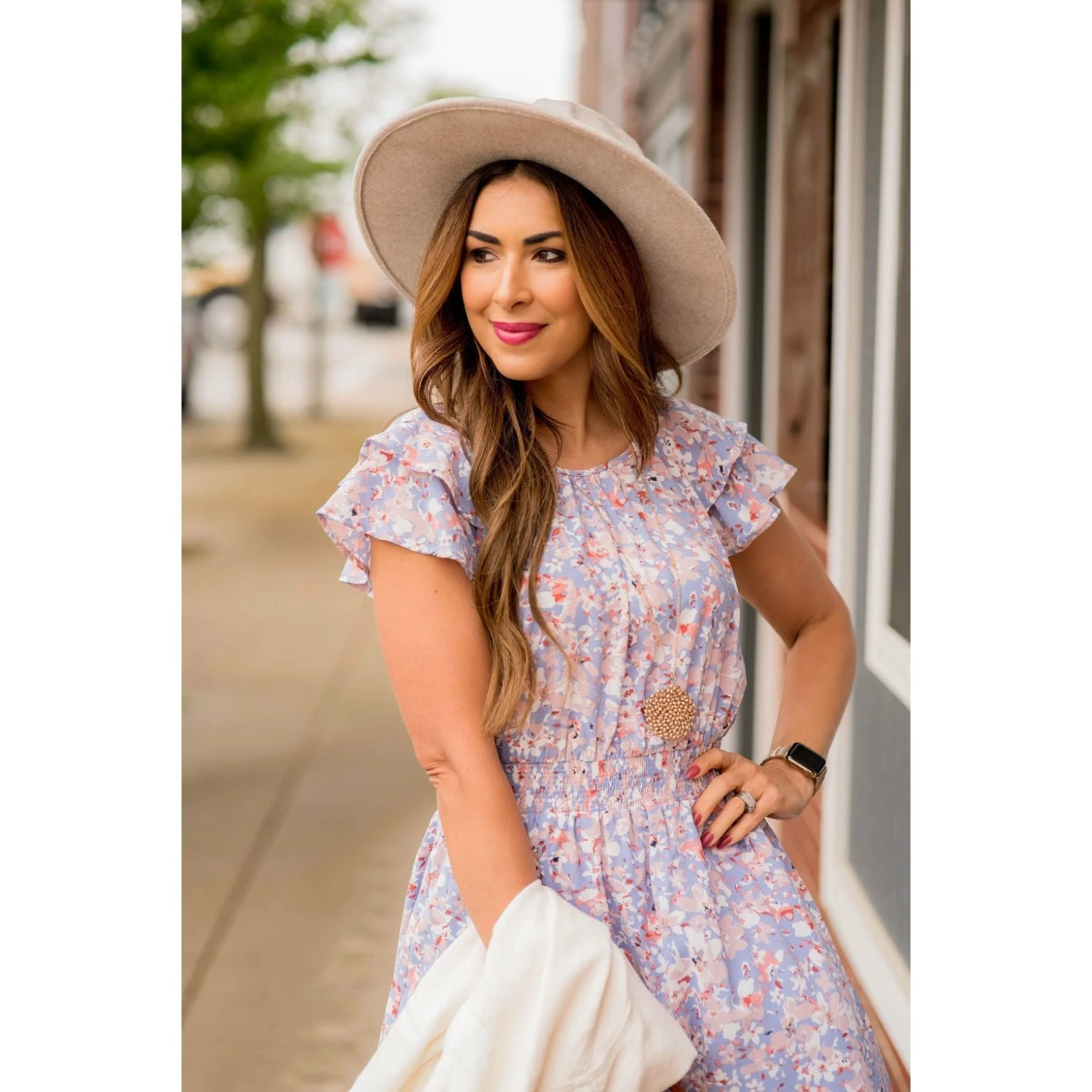 Watercolor Floral Flutter Sleeve Dress 9 Watercolor Floral Flutter Sleeve Dress - Image 9