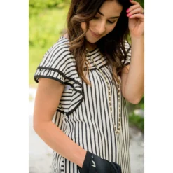 French Terry Ruffle Dress -Women's Clothing Store BB 3103