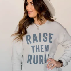 Raise Them Rural Graphic Crewneck -Women's Clothing Store BB 3128 481154 48ad5520 54a7 476c a19d 26d7faf88b6d 804284