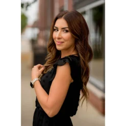 Textured Dot Cinched Waist Flutter Dress -Women's Clothing Store BB 3137 3a267a9c ea23 46c4 90d6 0dc932cd18fc