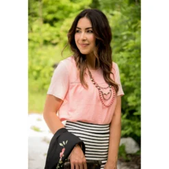 Cotton Back Short Sleeve Tee 18 Cotton Back Short Sleeve Tee -Women's Clothing Store BB 3149