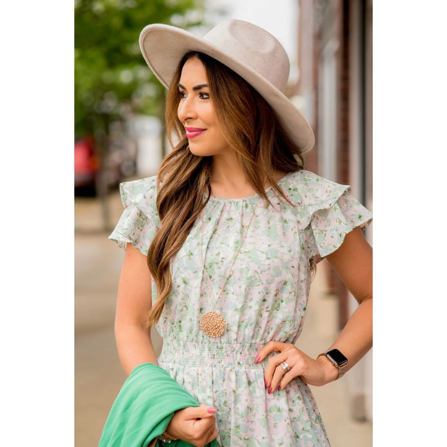 Watercolor Floral Flutter Sleeve Dress 12 Watercolor Floral Flutter Sleeve Dress - Image 12