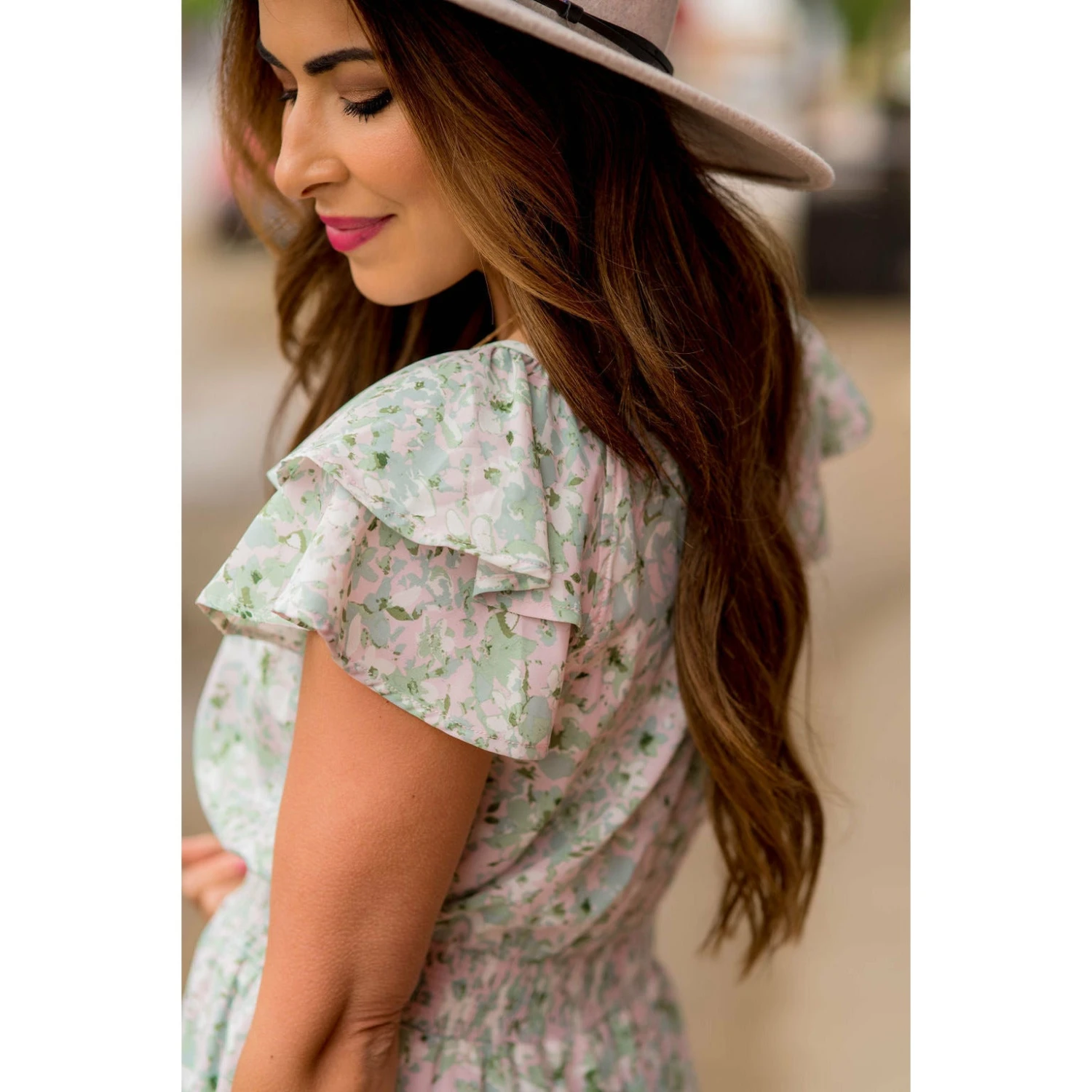 Watercolor Floral Flutter Sleeve Dress 13 Watercolor Floral Flutter Sleeve Dress - Image 13