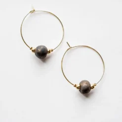 Bel Koz Round Bead Hoop Earring