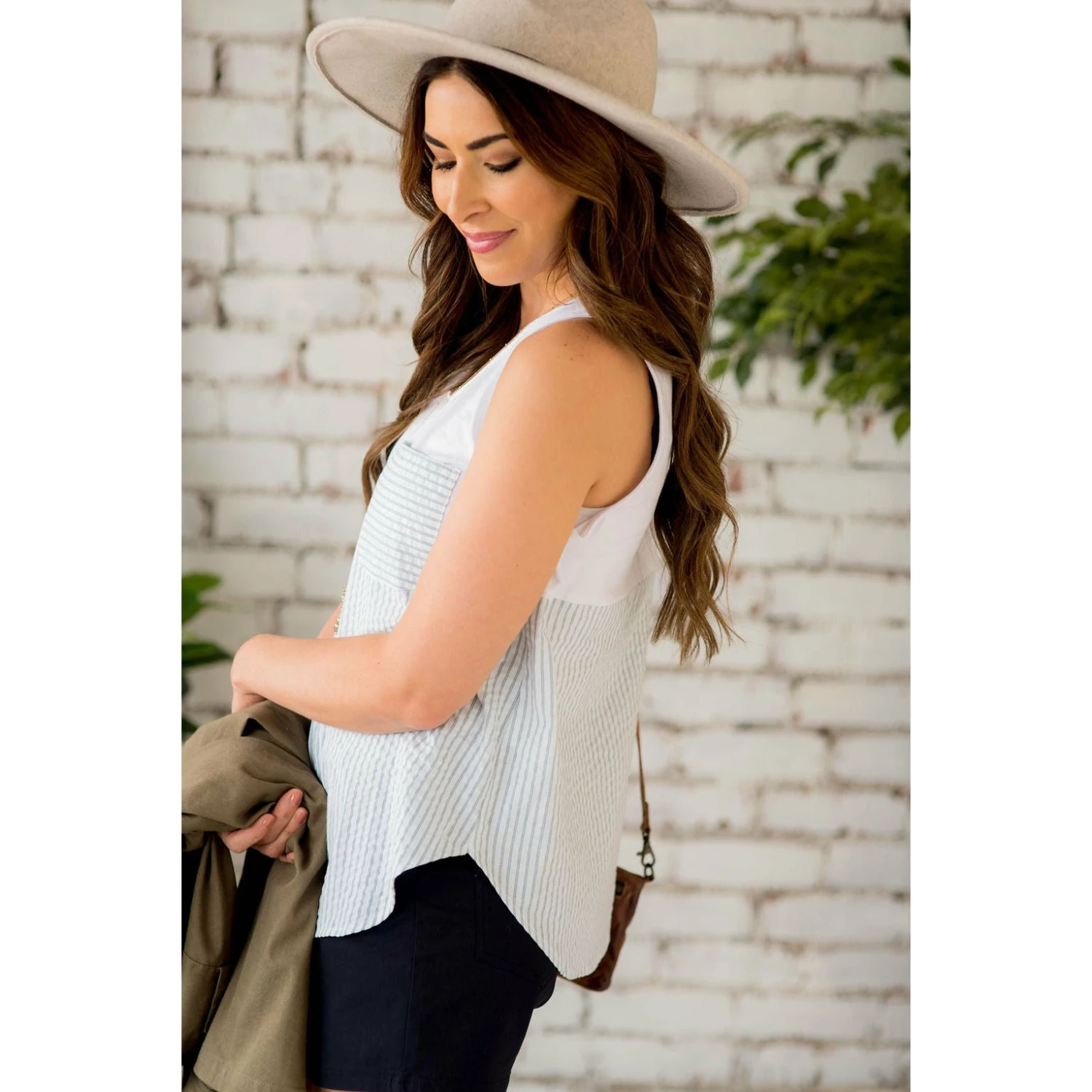 Striped Bottom Pocket Tank 8 Striped Bottom Pocket Tank - Image 8