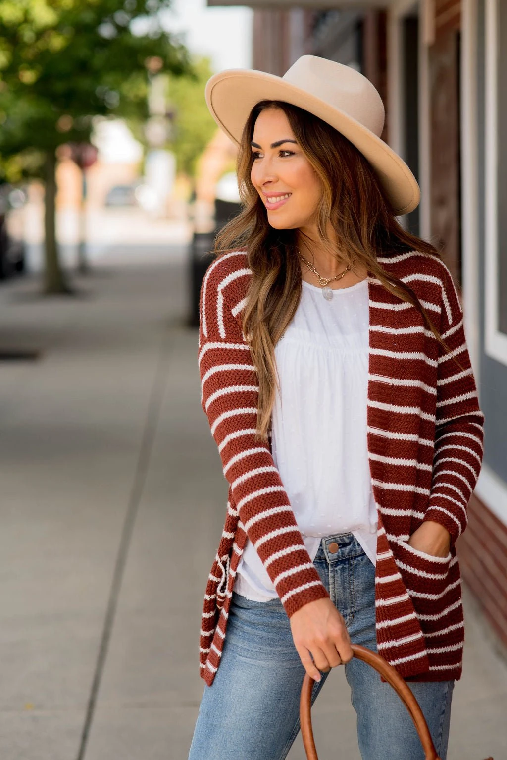 Thin Striped Knit Tunic Cardigan 16 Thin Striped Knit Tunic Cardigan - Image 16