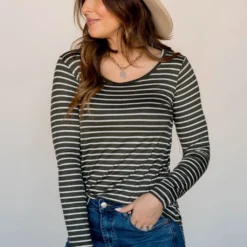 Thin Striped Long Sleeve Tee -Women's Clothing Store BB 3254 e0f4bd1d 4ade 469e a6b6 a5f4205e0610 864910
