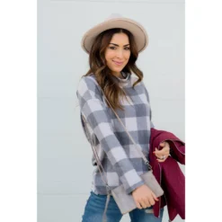 Buffalo Plaid Cowl Neck Sweater -Women's Clothing Store BB 3267 4fac6fbe 35b4 4549 9321 452c3675f2be