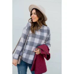 Buffalo Plaid Cowl Neck Sweater -Women's Clothing Store BB 3269 2a86e923 b807 48c2 ab62 8a40924e3c37
