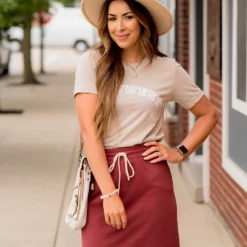 Double Stitched Drawstring Skirt -Women's Clothing Store BB 3269 59a88645 8408 4cd7 a2a2 97331ee34bdf 834895