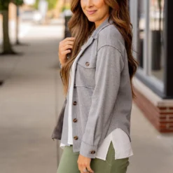 Thermal Raw Edge Shacket -Women's Clothing Store BB 3273 ea6da5e7 c411 4117 891f 389ec6b1c49a 715666